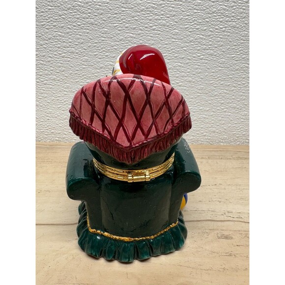 Traditions Hand Painted Porcelain Decorative Trinket Box Santa Claus - Picture 4 of 16